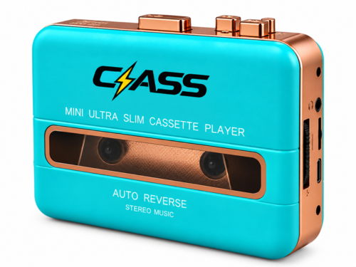 Retro Turquoise Mini Cassette Player