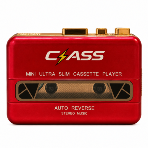 Vintage Red Mini Cassette Player